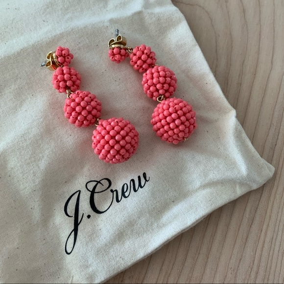 J Crew Coral beaded earrings